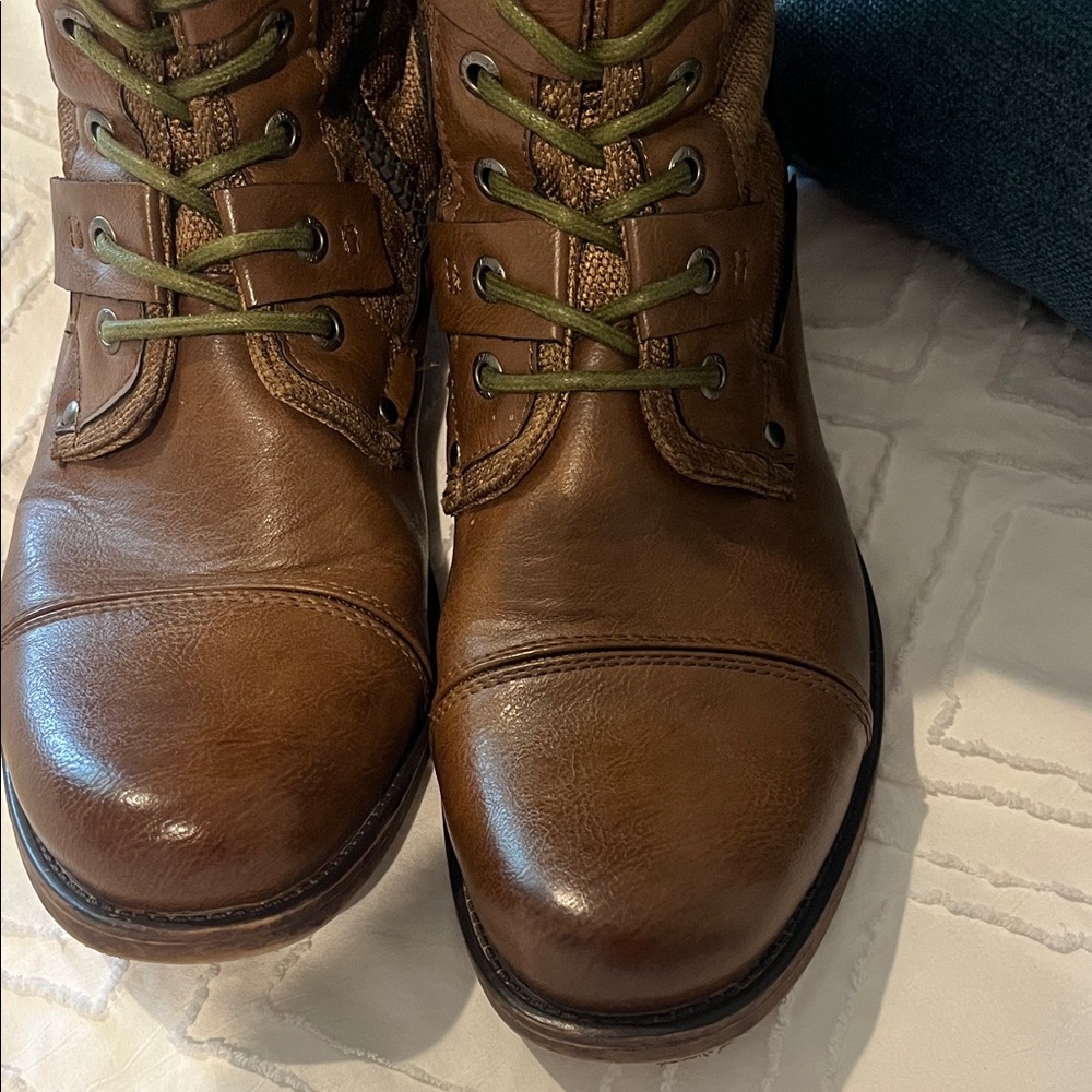 J75 Deploy Men's Brown Leather Lace-Up Combat Boots - Picture 3 of 7